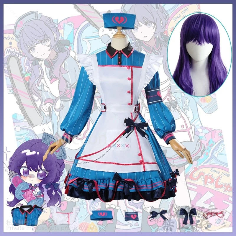 

Asahina Mafuyu Cosplay Anime Game PJSK Project Sekai Colorful Stage Horror Jirai Kei Ghost Nurse Uniform Maid Wigs Customized