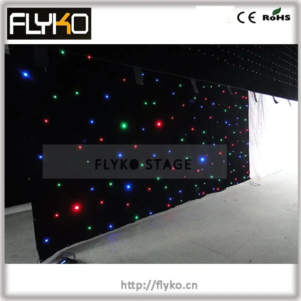 free shipping ! hot sale RGB LED star cloth light star curtain Starry Sky Curtain DMX512 Control For Stage Pub DJ Event Show