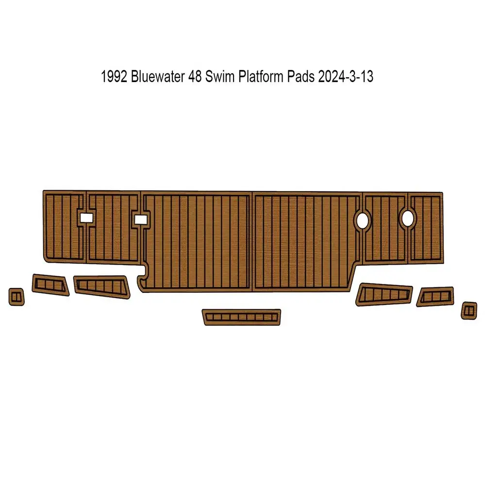 

1992 Bluewater 48 Swim Platform Pad Boat EVA Foam Faux Teak Deck Floor Mat Seadek MarineMat Gatorstep Style Self Adhesive zv14