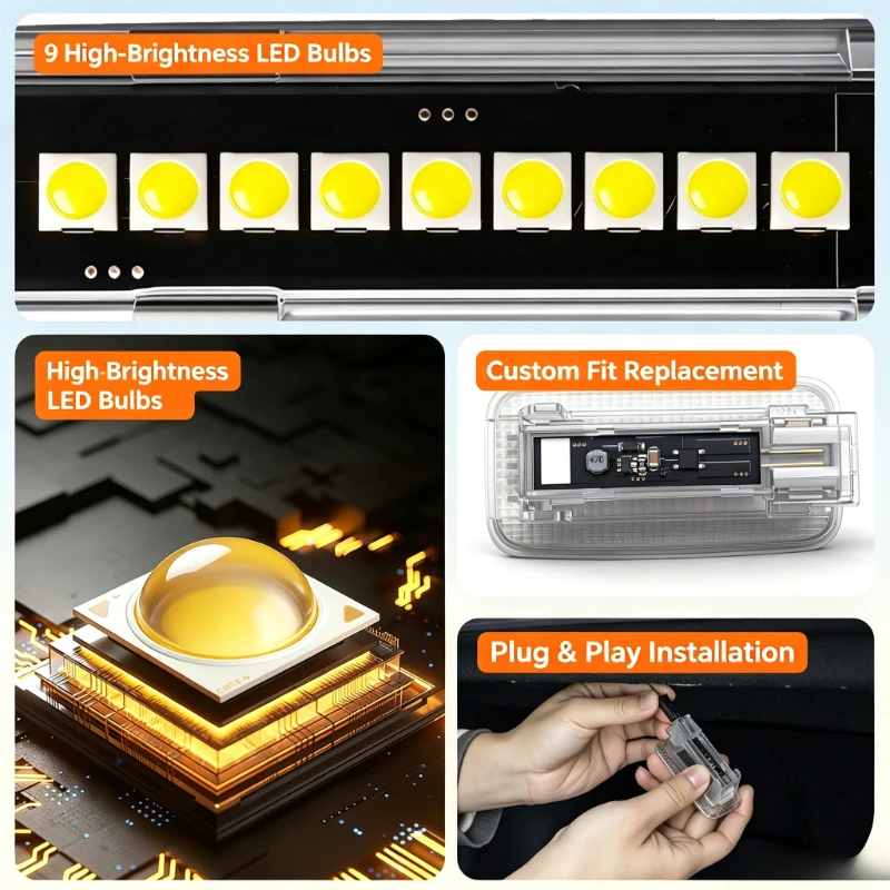 For Lexus ES200/ES260/ES300h 2018-2026 LED Trunk Light Ultra‑Bright Tailgate Top Lamp Replacement Bulb Custom Precise Fit Parts