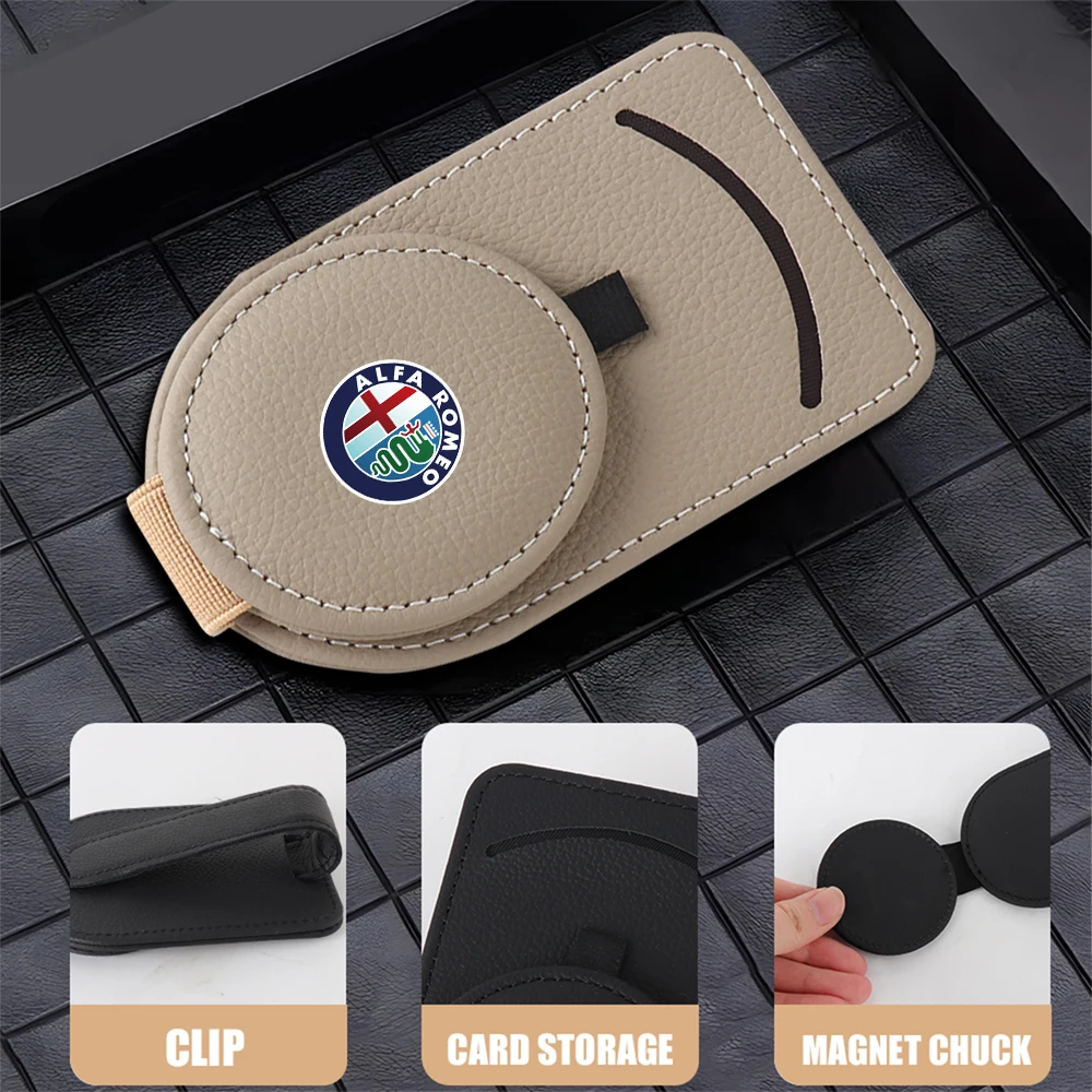 ل ألفا روميو سبورتيفا 159 الشمس قناع جبل نظارات كليب حامل نظارات شمسية للسيارة حافظة نظارات جلدية تخزين اكسسوارات السيارات