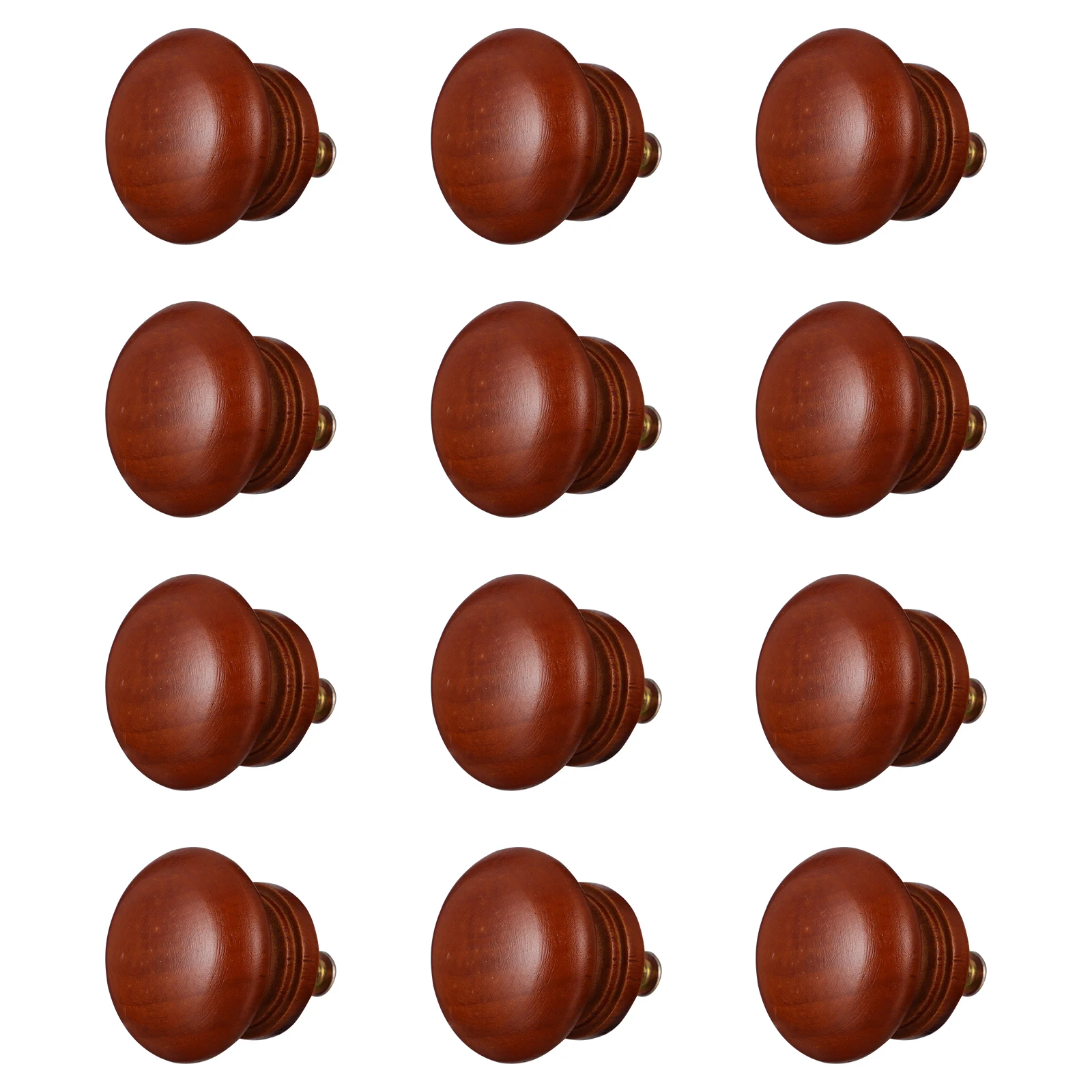 

12 Pcs Wooden Pull H for Drawer Cabinet Kitchen Black Door Knobs Cupboard Round Wood Knob Replacement Hardware