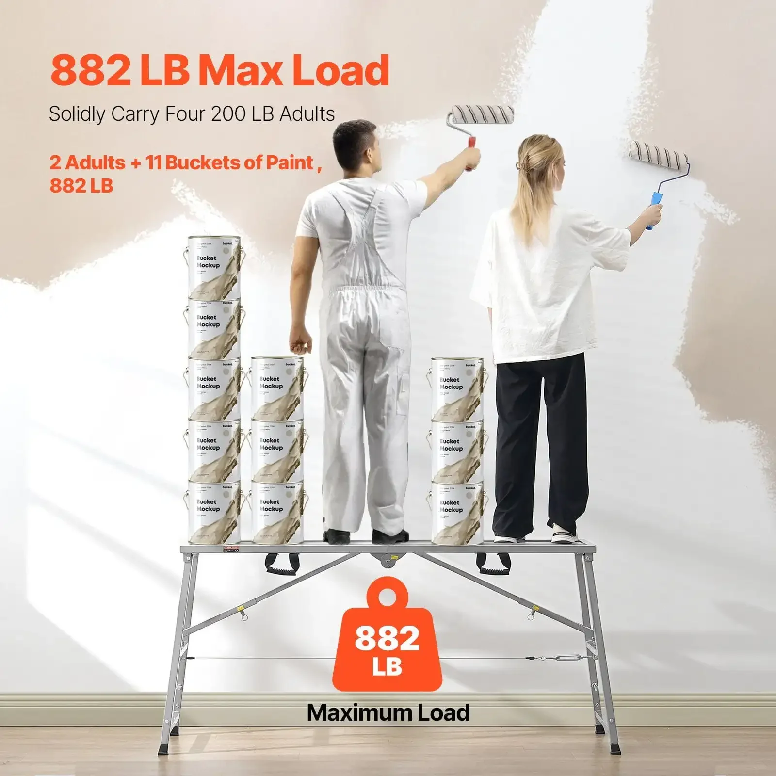 Platform Adjustable Height Portable Scaffolding Platform 800 lb Load