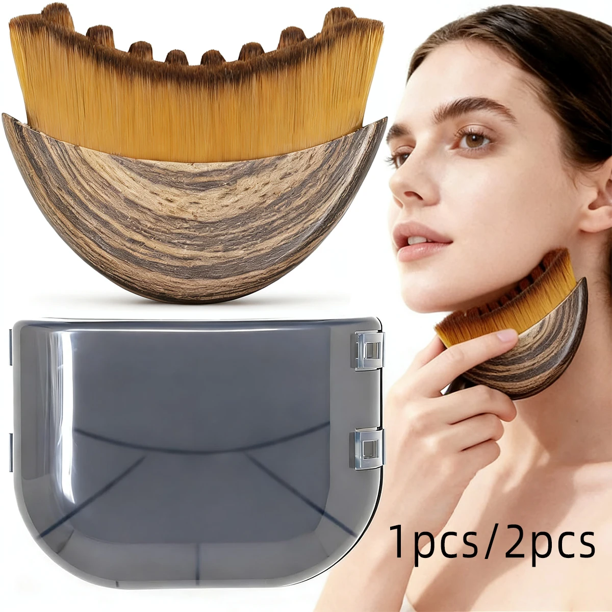 1 ou 2 Escovas Faciais para Contorno Linfático – Antinchaço, Desintoxicação e Lifting, Melhora a Luminosidade e Absorção da Pele