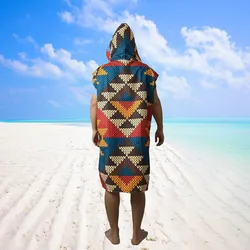Unisex Ethnic Kilim Aztec Geometric Hooded Towel Poncho, Adult, Kid, Swim, Surf, Beach, Changing Robe Xmas Gift, Drop Shipping