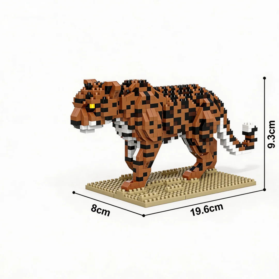 WIST BUILT Leeuw Tijger Giraffe 3D Dieren Micro Bouwsteen Speelgoed-Creatieve Desktop Decor, Puzzel Kerst Verjaardagscadeaus voor Kinderen