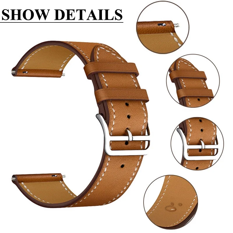 Genuine Leather Watch Band 20mm 22mm for Huawei Watch GT 3 2 GT3 Pro Business Buckle Leather Strap