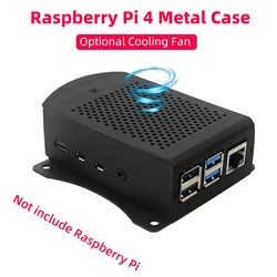 Raspberry Pi 4 Aluminum Alloy Case Metel Box with Hanging Bracket support Cooling Fan Screwdriver for Raspberry Pi 4 Model B