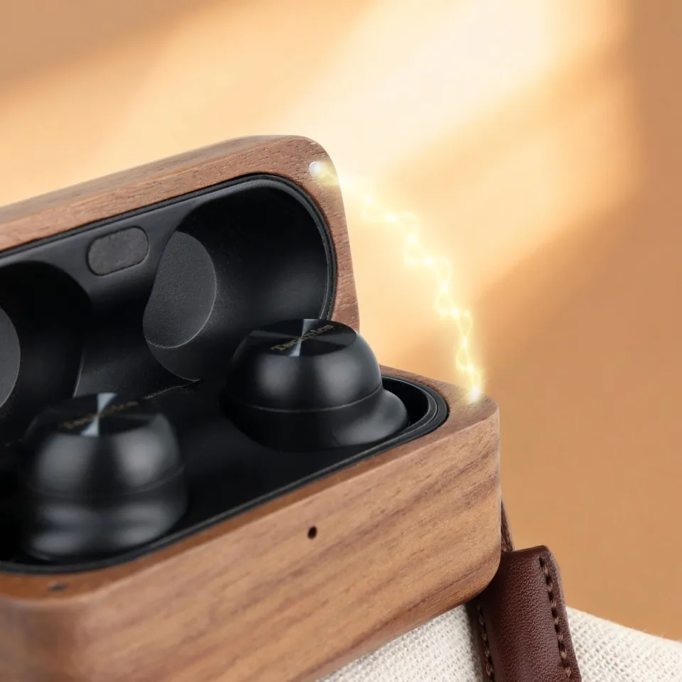 Wood Earphone Protective Case for Technics EAH-AZ100 Walnut Hard