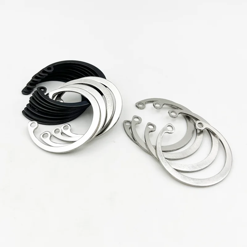 Interner Sicherungsring-Halteclip vom Typ C aus Edelstahl, Sicherungsring für Lochsortiment-Set, schwarzes Schaftlochloch 304, M8-M48 – Detail 8