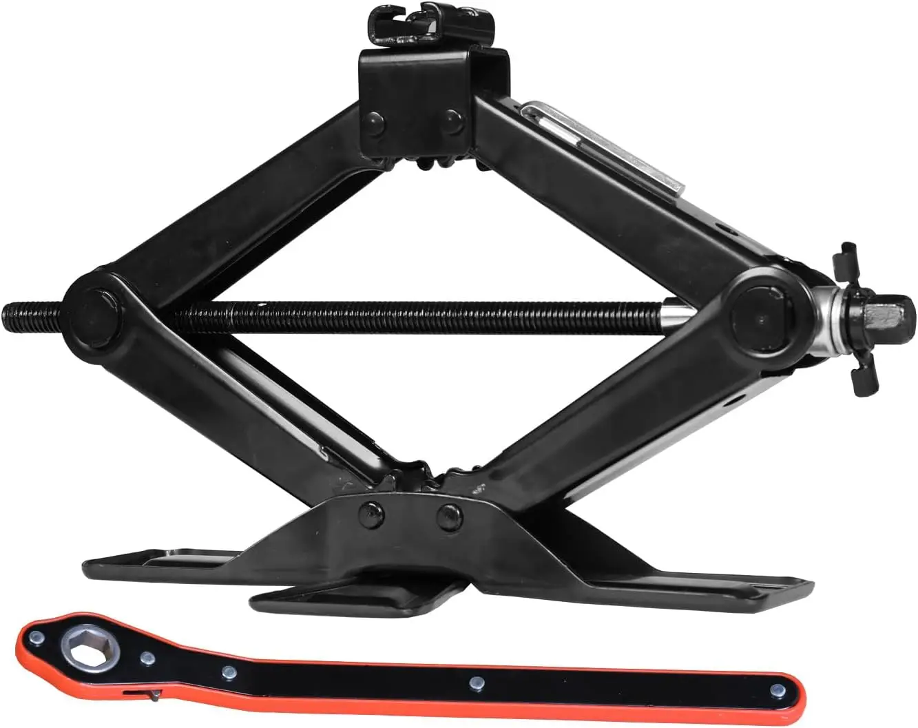 Steel Portable Scissor Jack: 1.5 Ton Capacity, Wide Base for Cars, Trucks & SUVs, Quick Lift Design