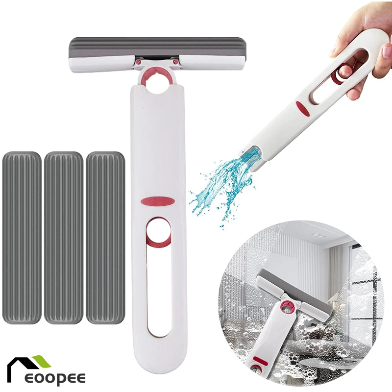 Mini fregona de limpieza portátil, mopa absorbente potente, uso en seco y húmedo, limpieza para baño, cocina, escritorio, vidrio, sala de estar,