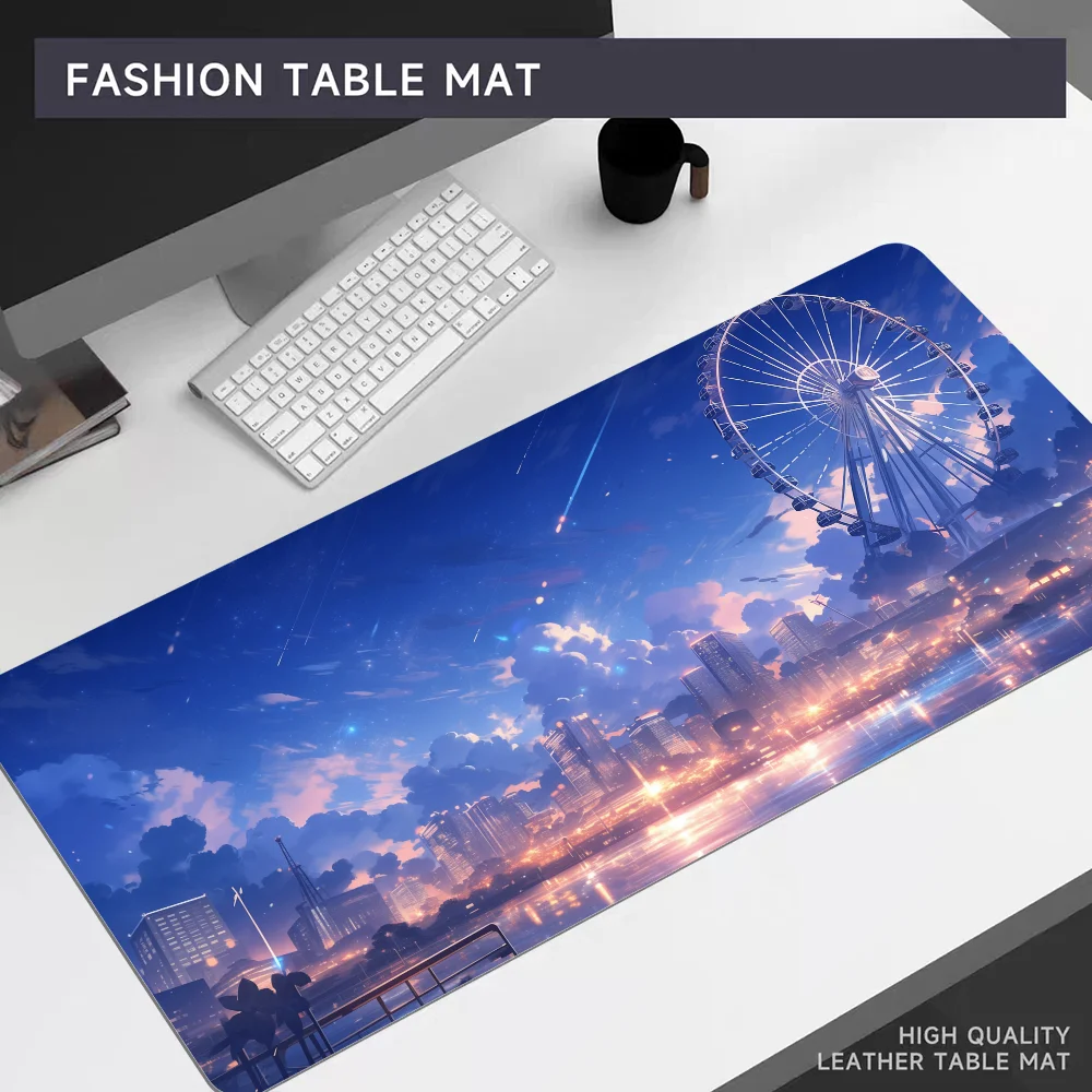 City Nightscape Mousepad 80x30cm XL Lockedge Office Computer Desk Mat Table Keyboard Big Mouse Pad Laptop Cushion Bedroom