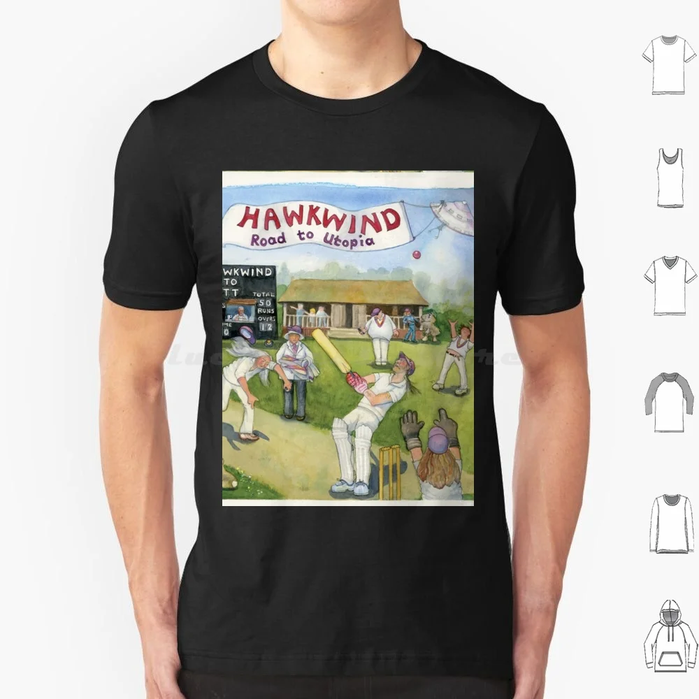Hawkwind Road To Utopia T Shirt Cotton Men Women DIY Print Hawkwind Band Progressive Space Psych Dave Brock Vintage Metal 60s