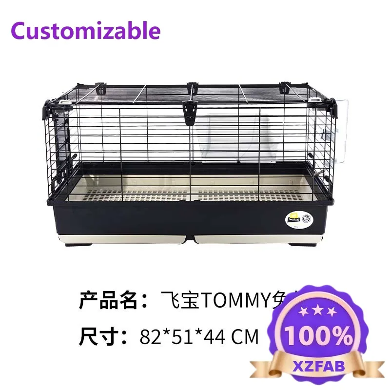Factory Direct 2026 Rabbit cage, upper opening with drawer tray, anti-spray urine wire, rabbit cage, guinea pig cage