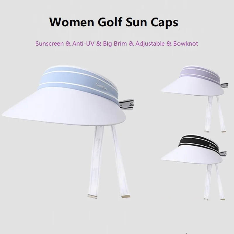 

SG Women Letter Print Sun Visor Golf Cap Adjustable UV Protection Empty Top Hat Girls Lady Summer Travel Sport Hiking Golf Hat