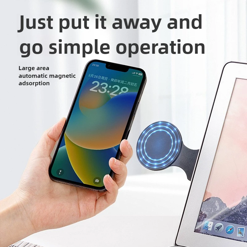 

Rotate Magnetic Phone Holder Notebook Magnet Stand Kit for Magsafe iPhone 17 16 15 14 13 Pro Max Smartphone Laptop Back Mount