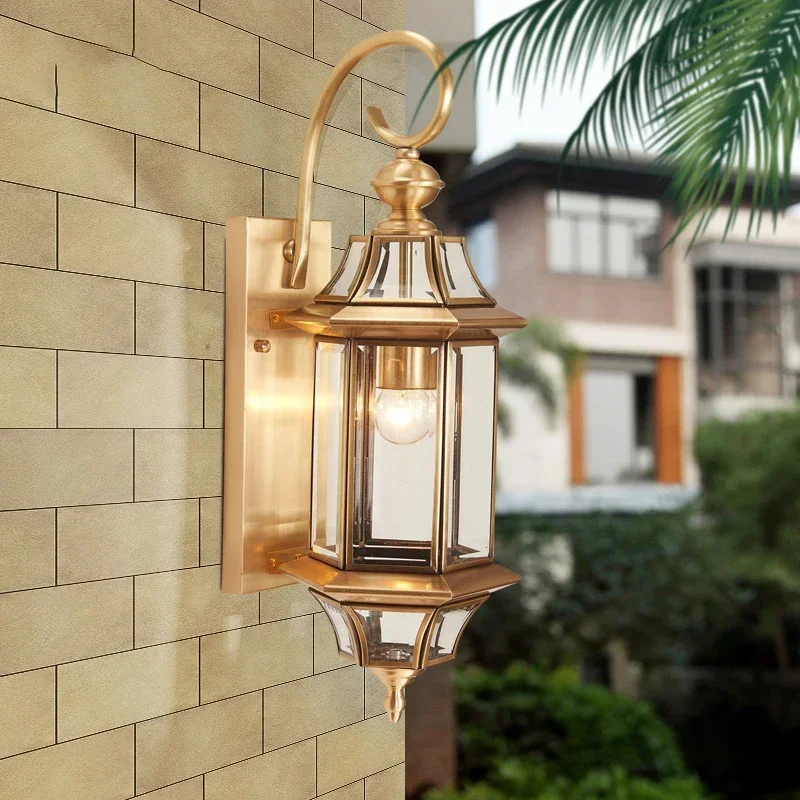 

DORIAN Contemporary Outdoor Brass Wall Lamp IP 65 Creative Design LED Copper Sconce Light Decor for Home Balcony