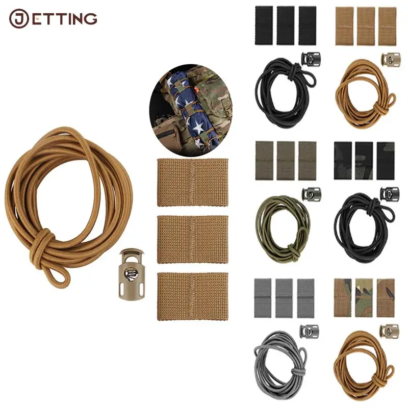 

1 set Tactical Old Glory Flag Bungee Elastic Fastener Strap Shock Cord Retention Webbing Loop Cord Lock Secure Attachment