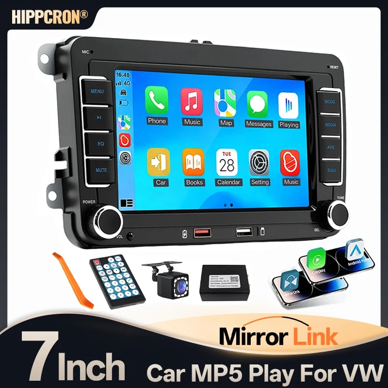 2Din Car Radio Car MP5 Multimedia Player 7inch Touch Screen Wireless Carplay for VW Seat Skoda Passat Golf Polo Universal