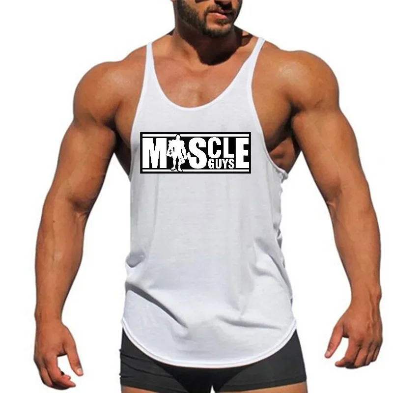 Men Cotton Vest Low Scoop Neck Y-Back Racerback Bodybuilding Muscle Gym Summer Workout lifting weight Fitness Tank Tops Clothing