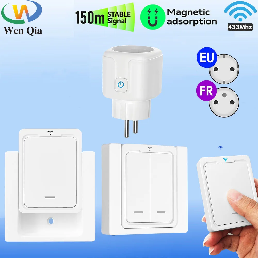 433 MHZ Rf telecomando Wireless Smart Light Switch prese elettriche 220V 230V 16A spina per elettrodomestico Fan Light