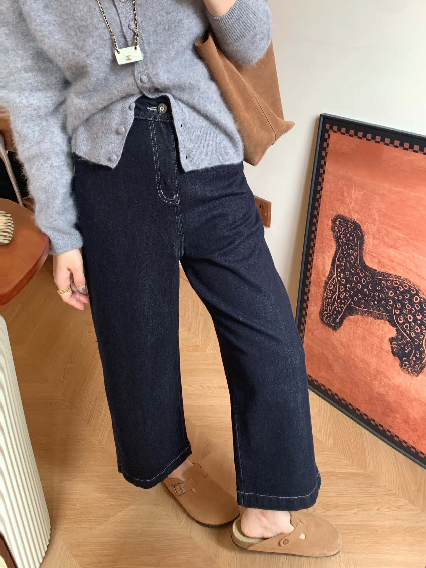 

Широкие джинсы с высокой талией, женские прямые брюки для похудения и матери, повседневные осенние новые поступления, хлопковые эластичные джинсовые брюки