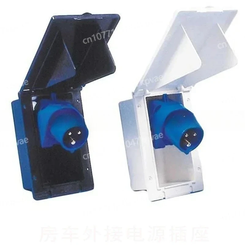 220V Waterproof External Power Plug Socket Cover RV Mains Input Socket Modified Car Accessories