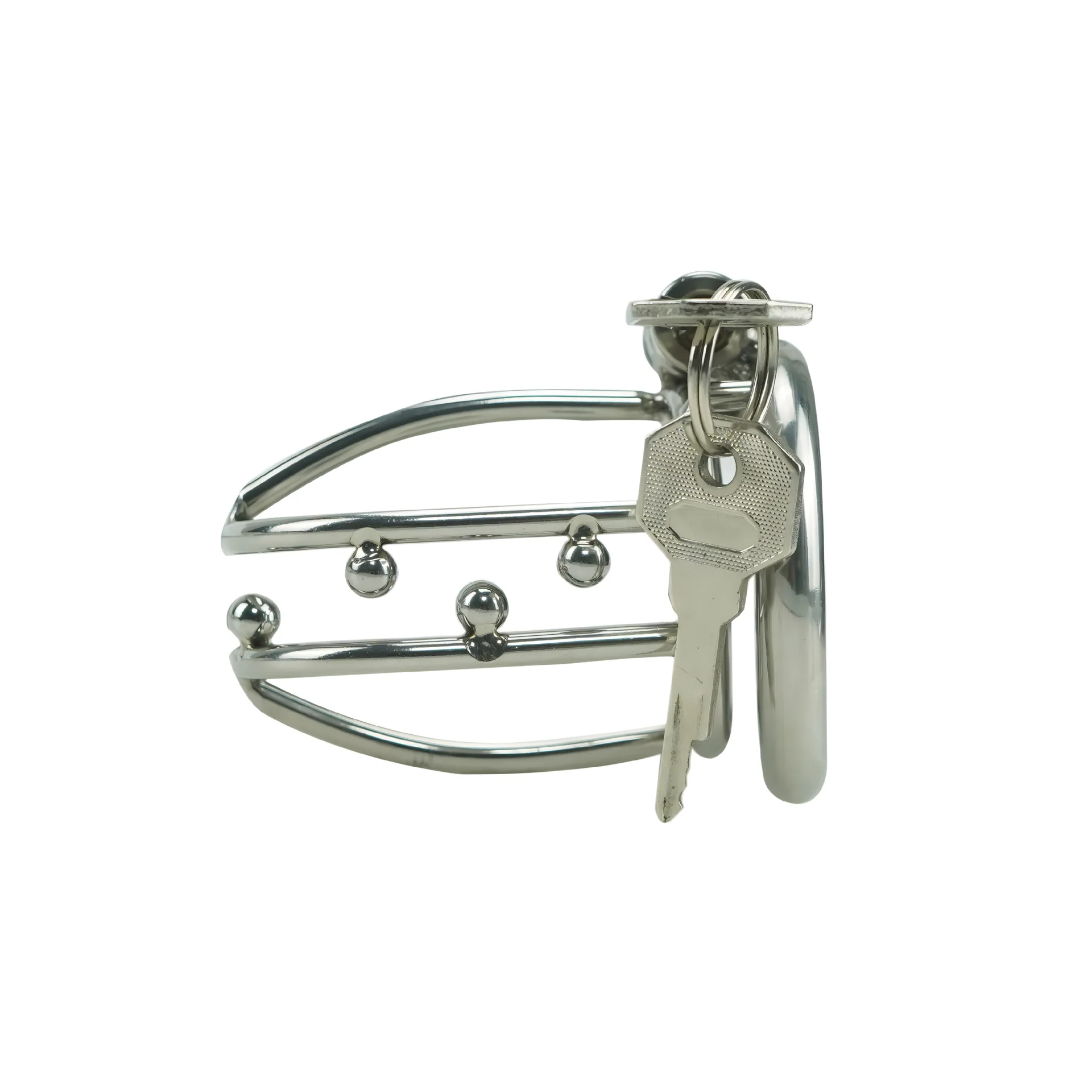 New Male Penis Lock Chastity Cage Kit  With Beads Virginity For Men Breathable Cock Ring Penis Fetish Restrain Stainless Steel