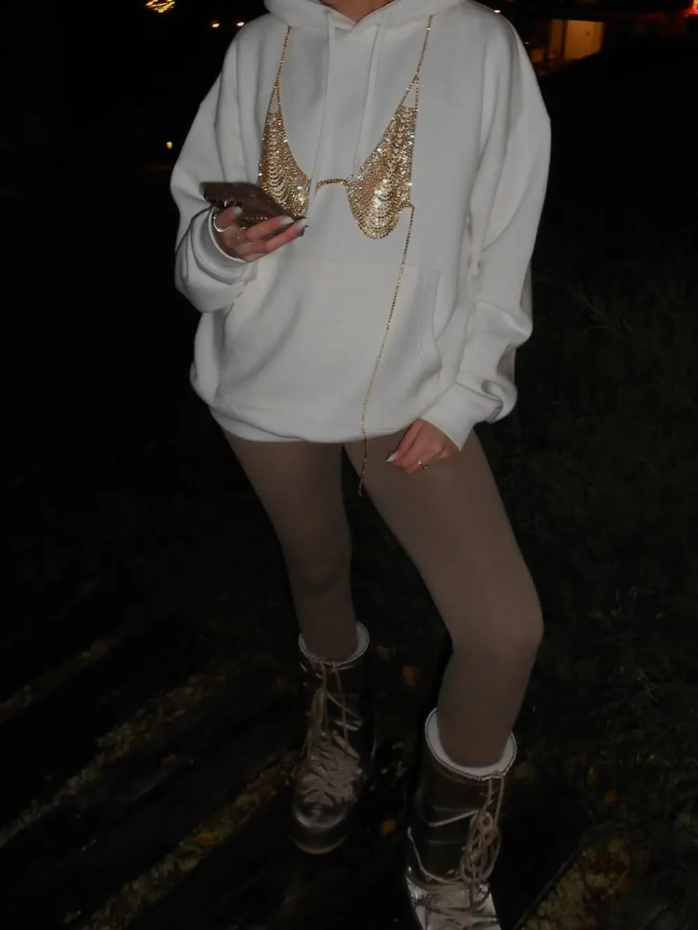 Felpa con cappuccio a rete cava sexy gotica americana Y2K Abbigliamento Felpa pullover traslucido moda donna Giacca casual a maniche lunghe