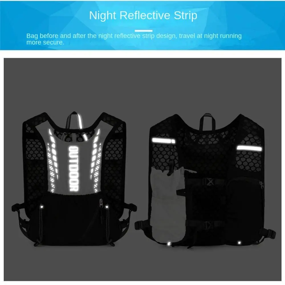 Lightweight Hydration Running Vest Breathable Reflective Design Hydration Pack Convenient Multifunctional