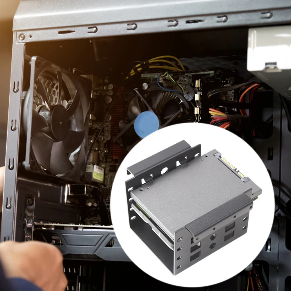 Suporte adaptador de 4 baias de 2,5 polegadas a 3,5 polegadas Bandeja Caddy para gabinete de disco rígido SSD