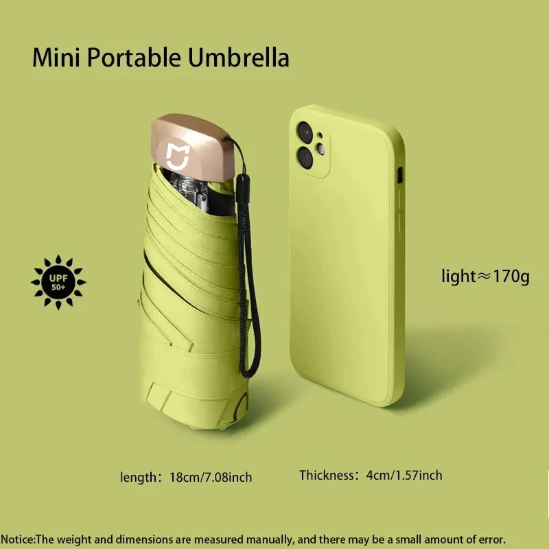 XIAOMI MIJIA Mini Ombrellone da esterno Protezione UV Ombrellone pieghevole ultraleggero a cinque pieghe Ombrellone parasole