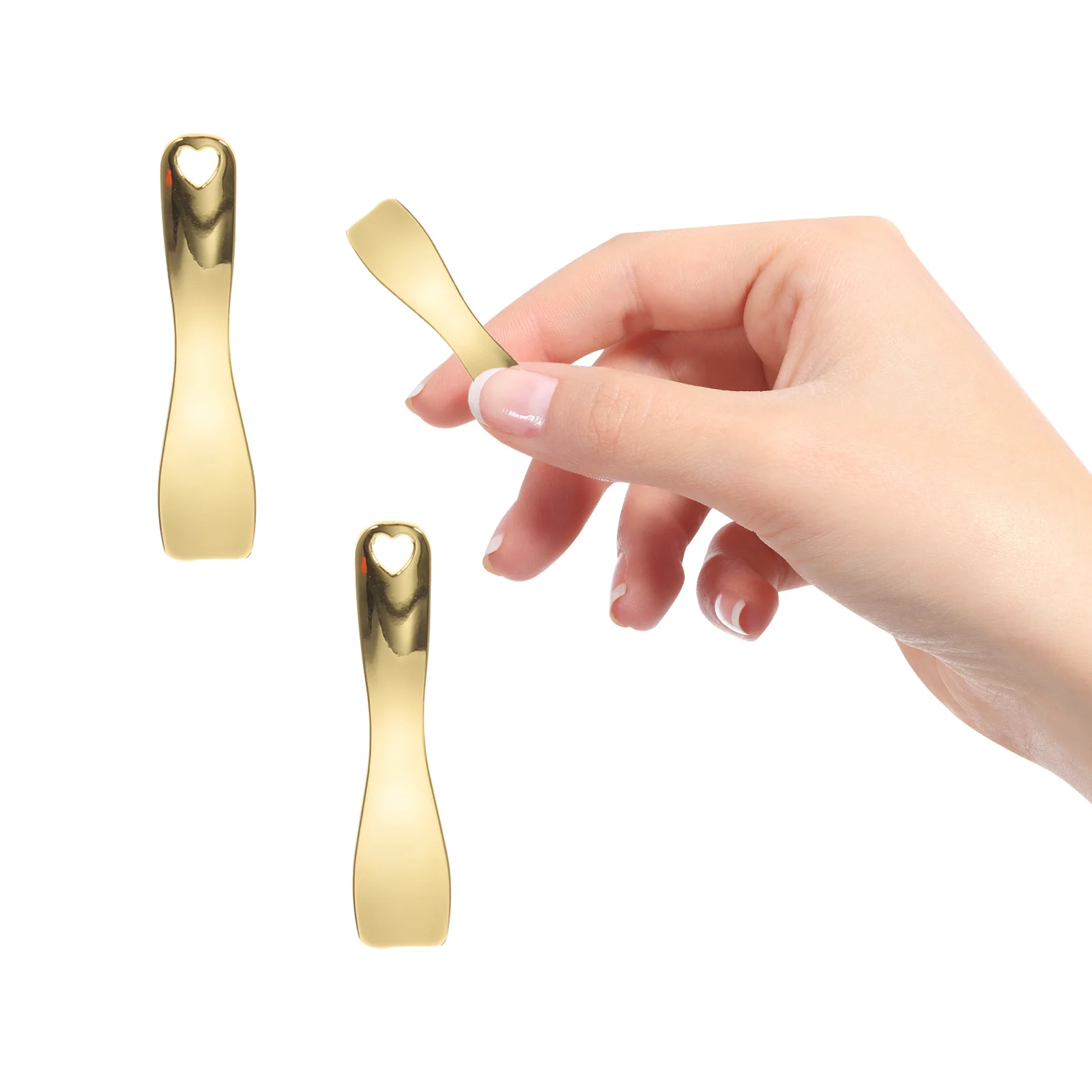 Cuchara para crema de ojos, aplicador de mascarilla Facial de aleación de Zinc de 2,36 pulgadas para masaje de ojos, herramienta para el cuidado de la piel, alivia la fatiga, cuidado de la piel de Metal, 3 uds.