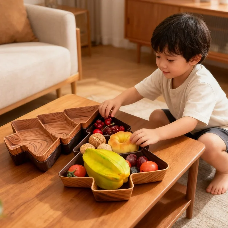 Creative Christmas Tree Fruit Plate Plastic Candy Snack Storage Tray Dried Nut Fruit Plate Home New Year Party Decoration Supply