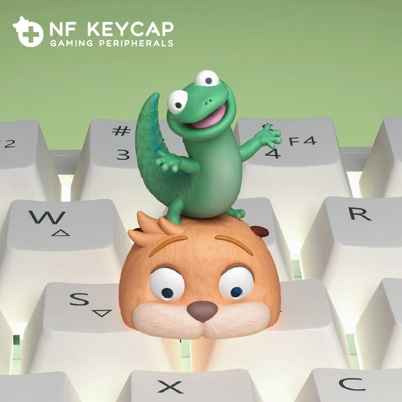 Beaver Transformation Plan Keycaps Creative Anime Movie Keycaps Peripheral Hats Esc Cute Mechanical Keyboard Resin Keycaps