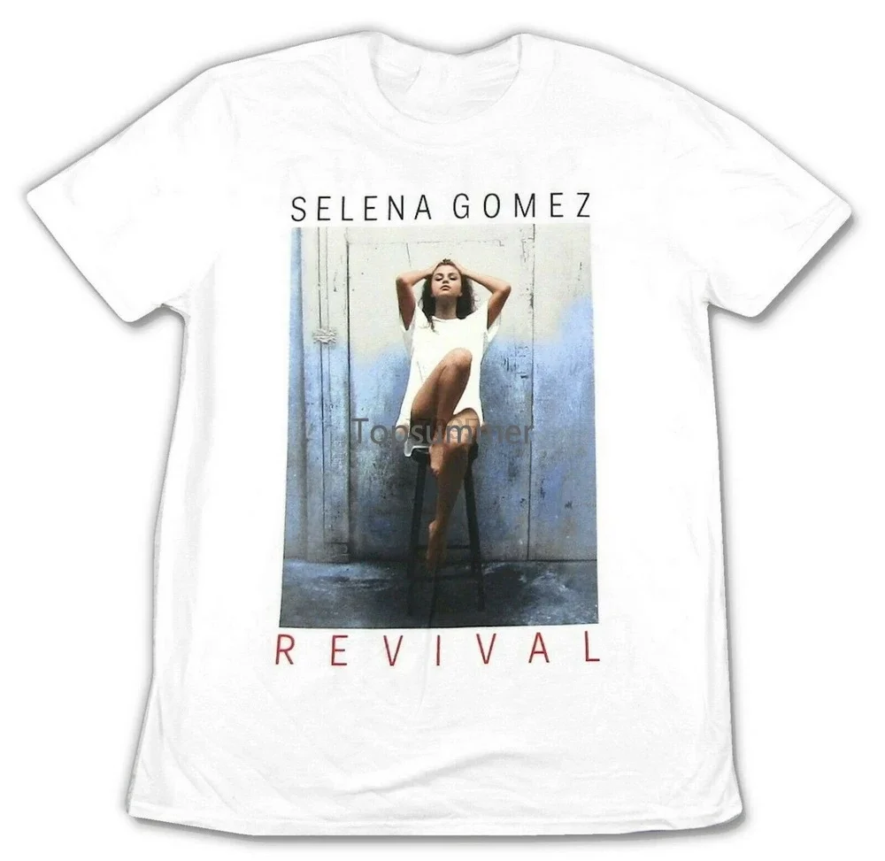 Selena Gomez Revival 2019 Barstool World Tour White T Shirt New Merch For Youth Middle-Age The Old Tee Shirt