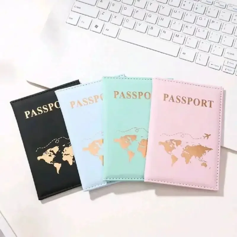 Passport Bag PU Leather Case Simple Fashionable Multi-functional Document Bag, Passport Holder Travel Wallet Bags