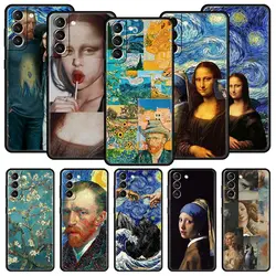 Phone Case For Samsung Galaxy S23 S22 Ultra S20 S21 FE 5G S10 S9 Plus S10E S8 Note 20 Cover Mona Lisa Van gogh Oil Painting Art