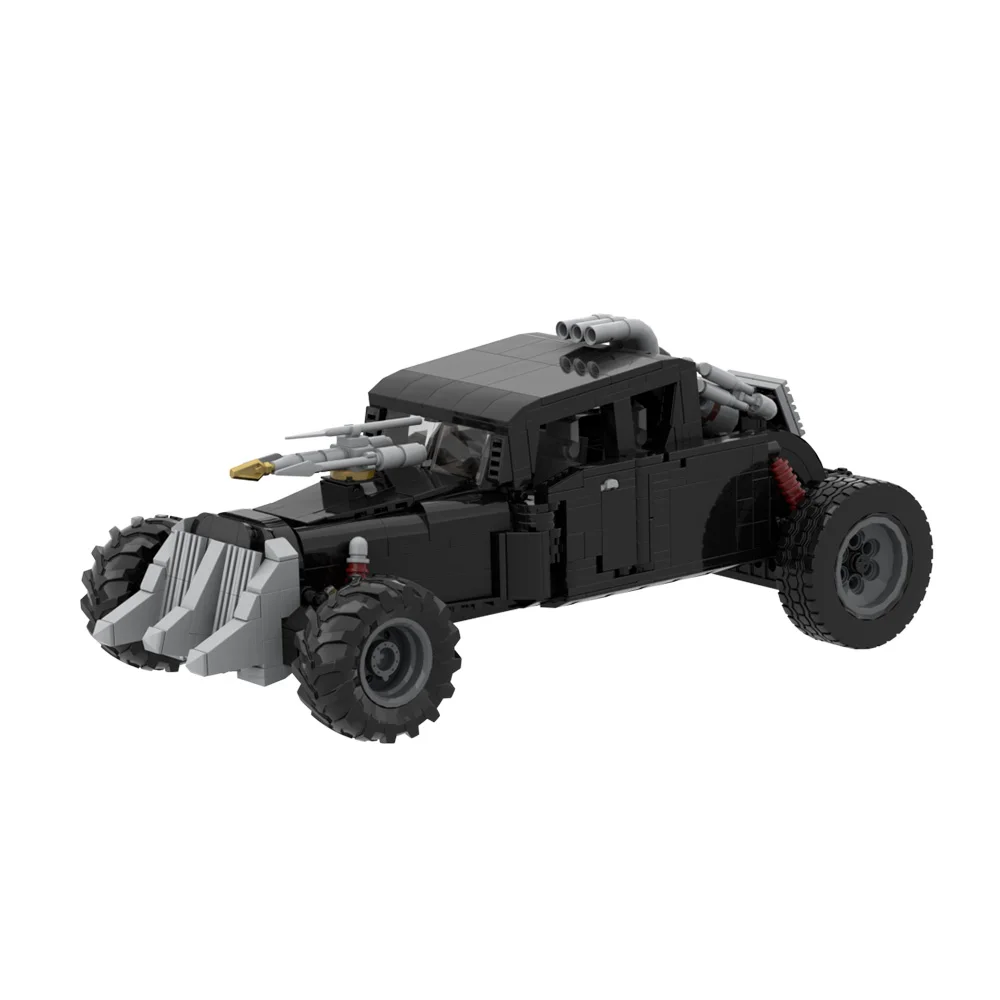 Gobricks MOC Mad Max Irritable Black Chariot Building Blocks Model Movie Mad Max Fury Goddess Modified Chariot Bricks Toys Gifts