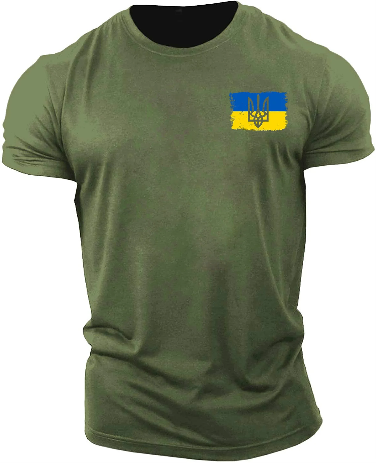 Vintage Ukraine Trident Flag Coat of Arms Military Men T-Shirt Short Sleeve Casual Cotton Summer Ukrainian Zelensky T Shirts Man