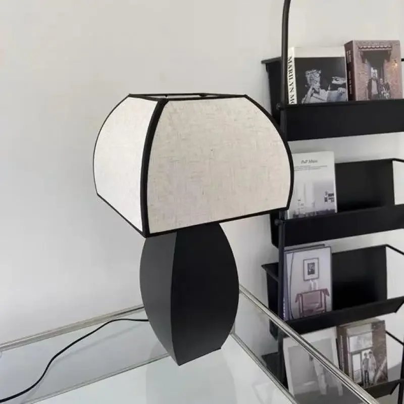 Led Bedside Lamp Adjustable Light Table Lamp Vintage White Cloth Lampshade for Bedroom Living Room Study Bedroom Bedside Lamp