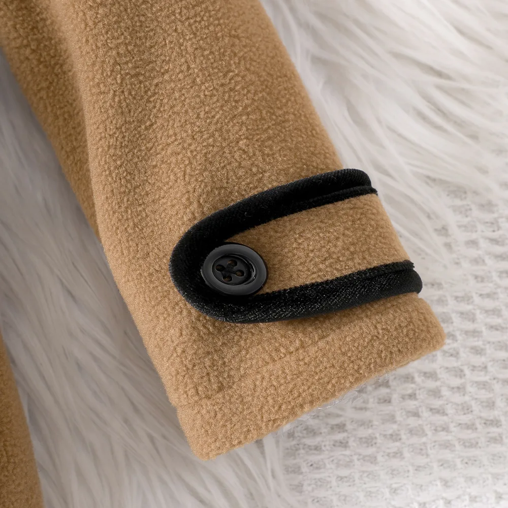 Kids Casual Coat For Girls Clothes Autumn Winter 2024 New Child Fashion Thicken Long Sleeve Belt Outwear Knitwear Not Include