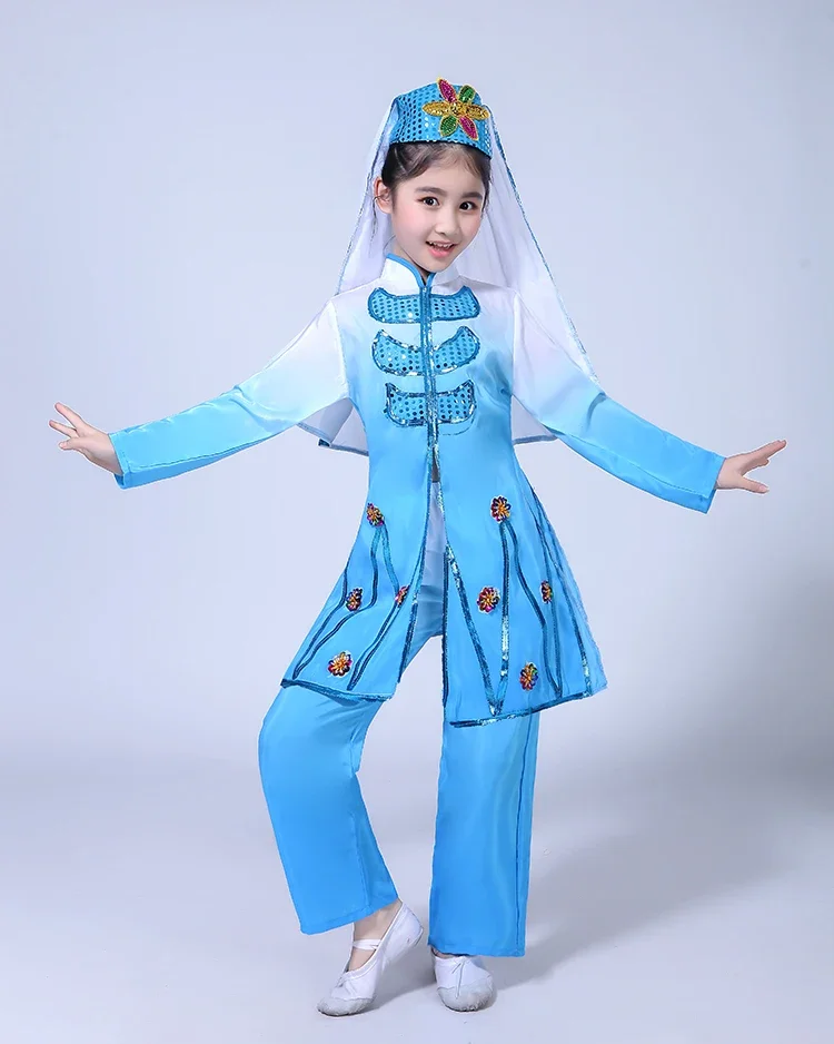 Preschool Girls' Xinjiang Dance Performance Costumes Uyghur Dance Costumes Hui Ethnic Minority Performance Dance Costume