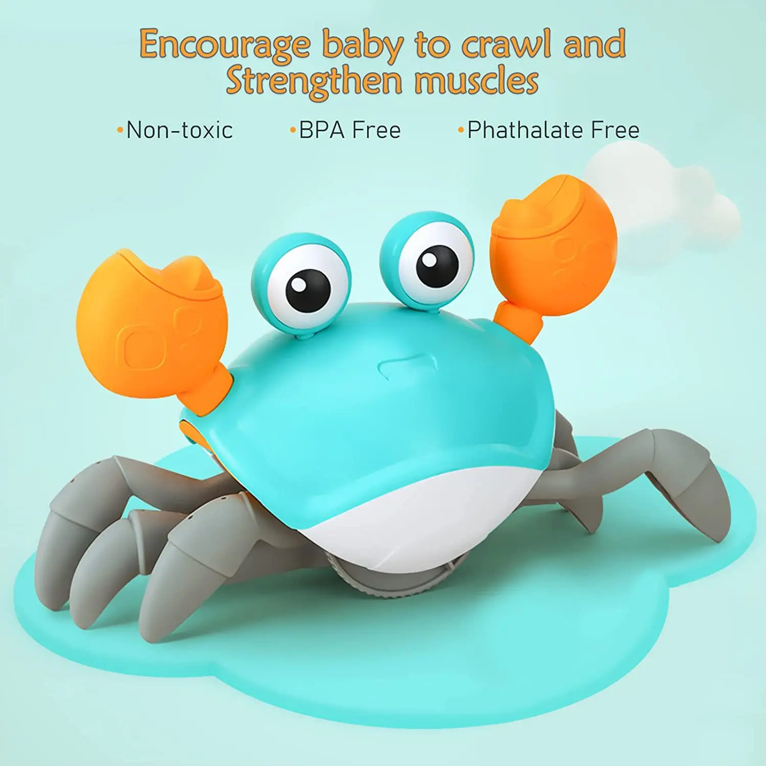 control future Crawling Crab Baby Toy - Infant Tummy Time Toys Walking Toddler 36 Months Old Music Development 1st Birthday Gift