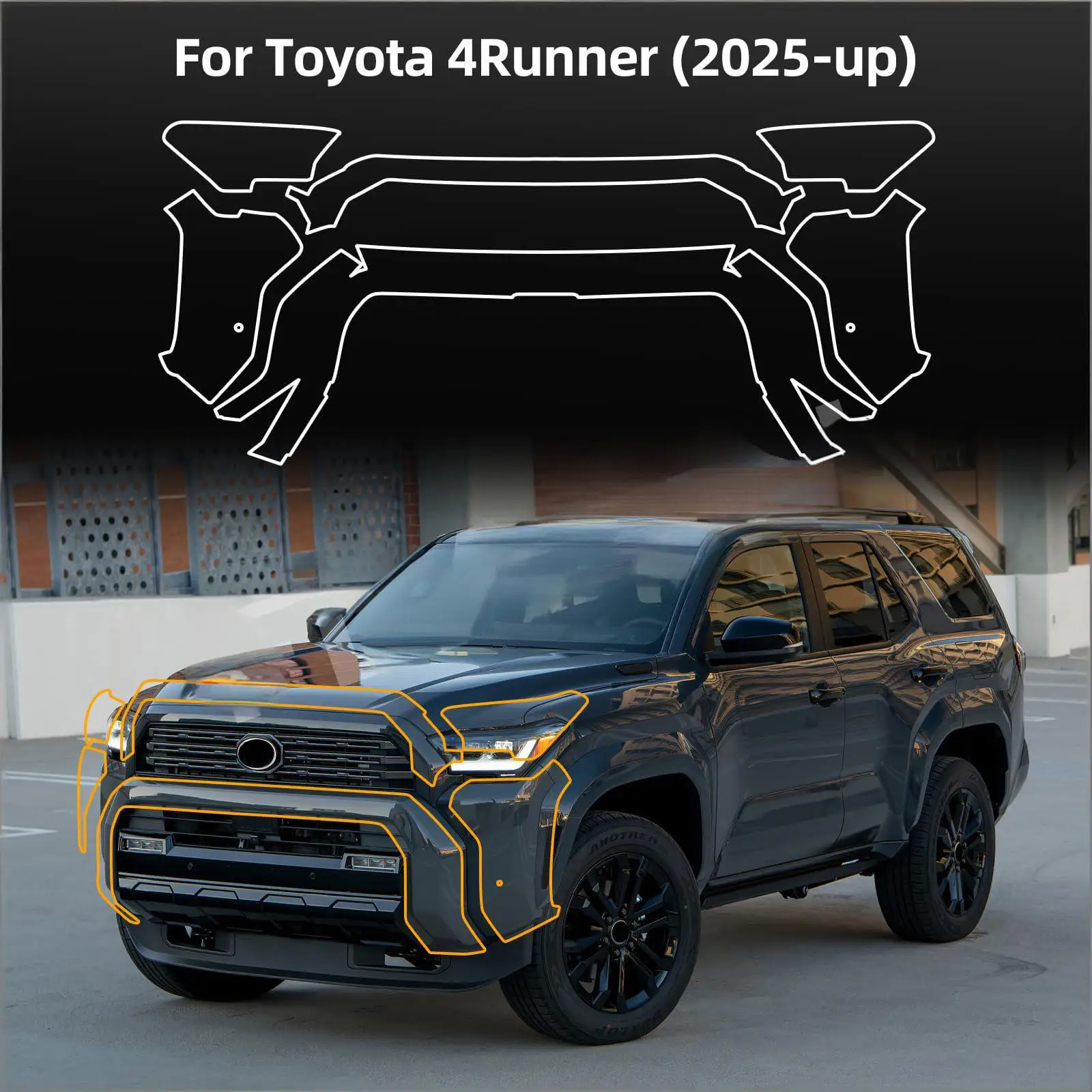 

8.5Mil TPU Bumper Hood Paint Protection Film For Toyota 4Runner 2025 Pre-cut PPF Kit Clear Bra Car Body Anti-Scratch Resistant