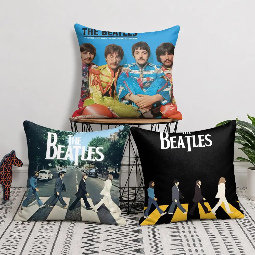 Cushion Cover Double-Sided Plush Sofa Cushion Covers Organic Breathable Invisible Zipper Band The B-Beatles