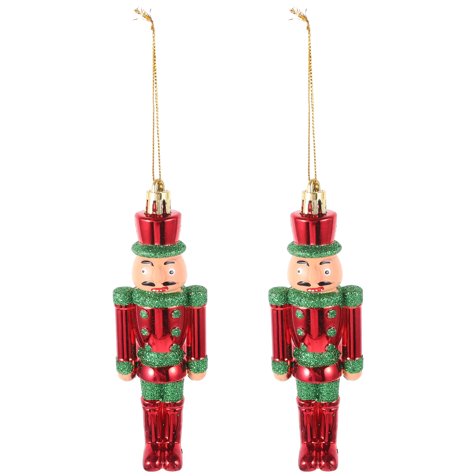 

2pcs Mini Nutcracker Soldier Hanging Pendants Plastic Xmas Tree Ornaments Christmas Decor For Home Office Party