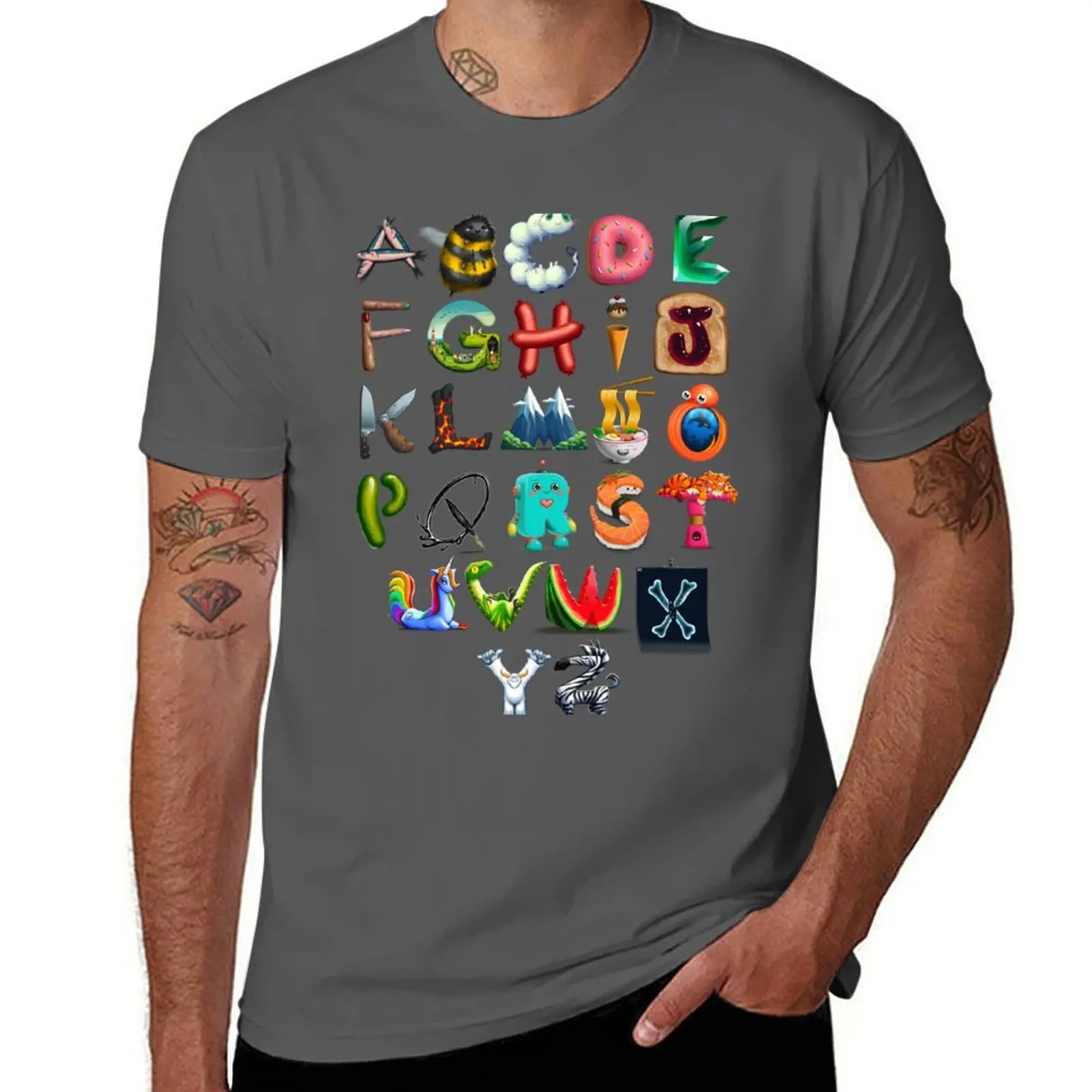 

The Alphabet T-Shirt High Elasticity Sports T-Shirt