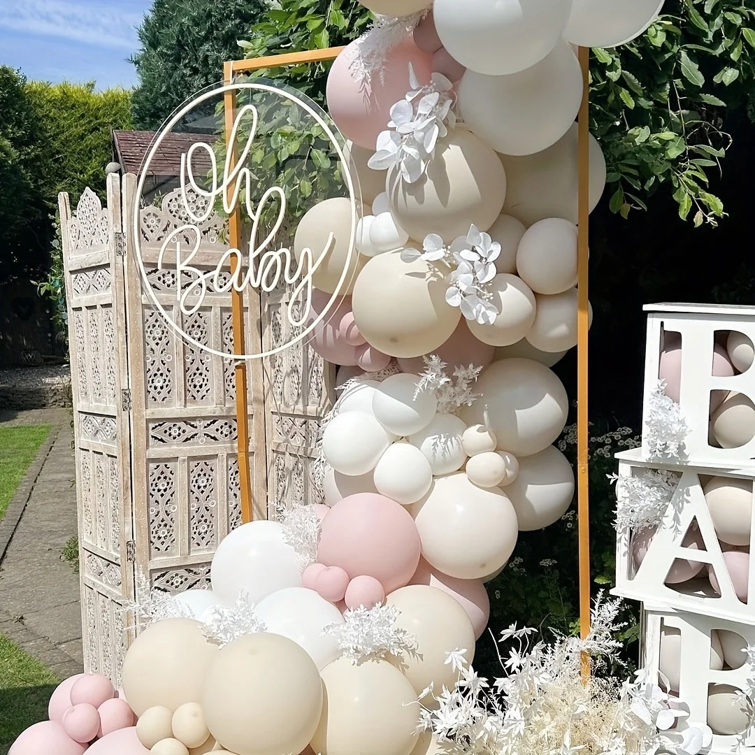 146pcs Pastel Balloon Decorations Blush Beige White Pink Boho Style for Women's Shower Bride Shower Spring Summer Fall Parties No Electricity Needed Festival balloons